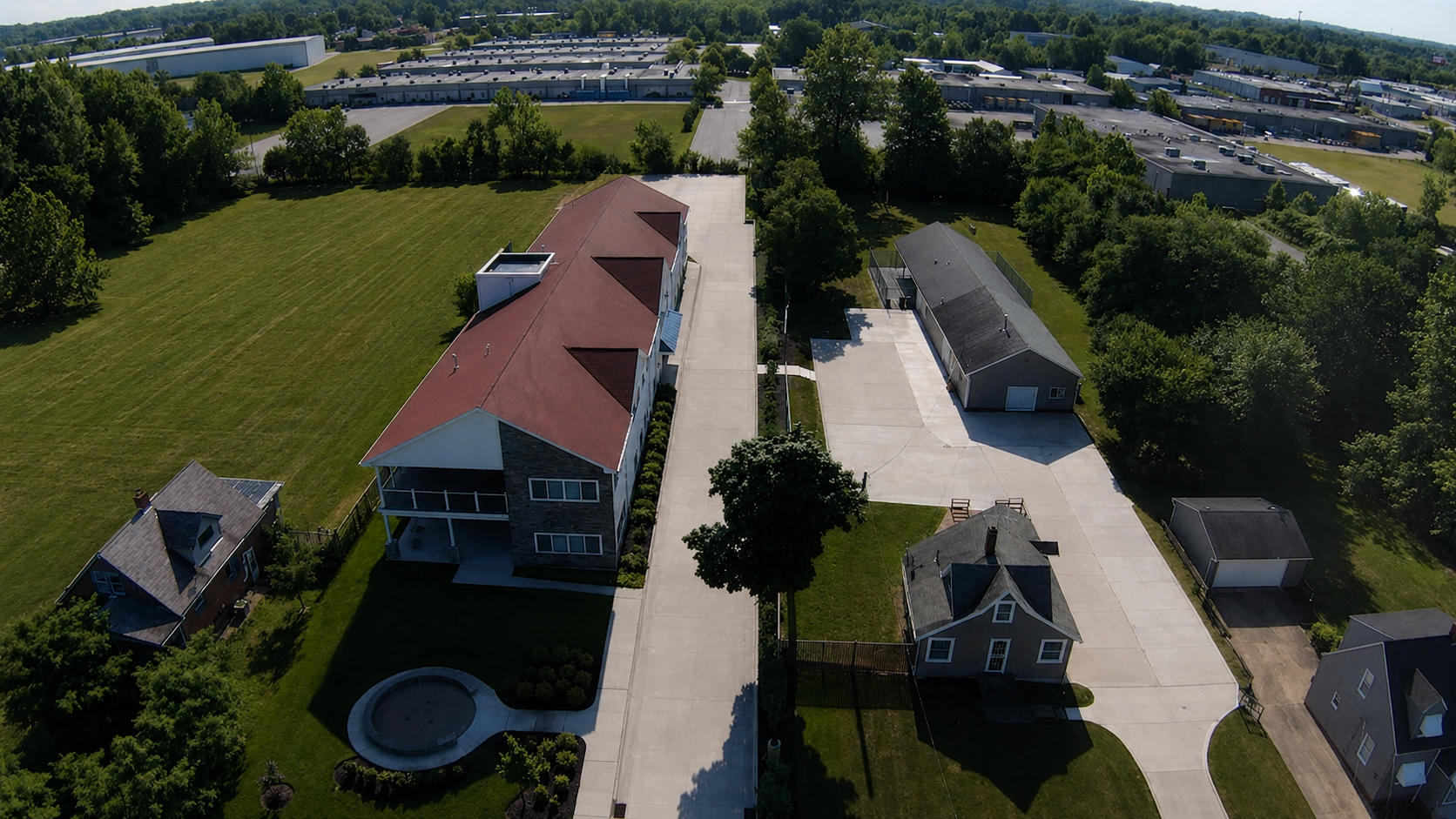 Clean aerial view of the training campus